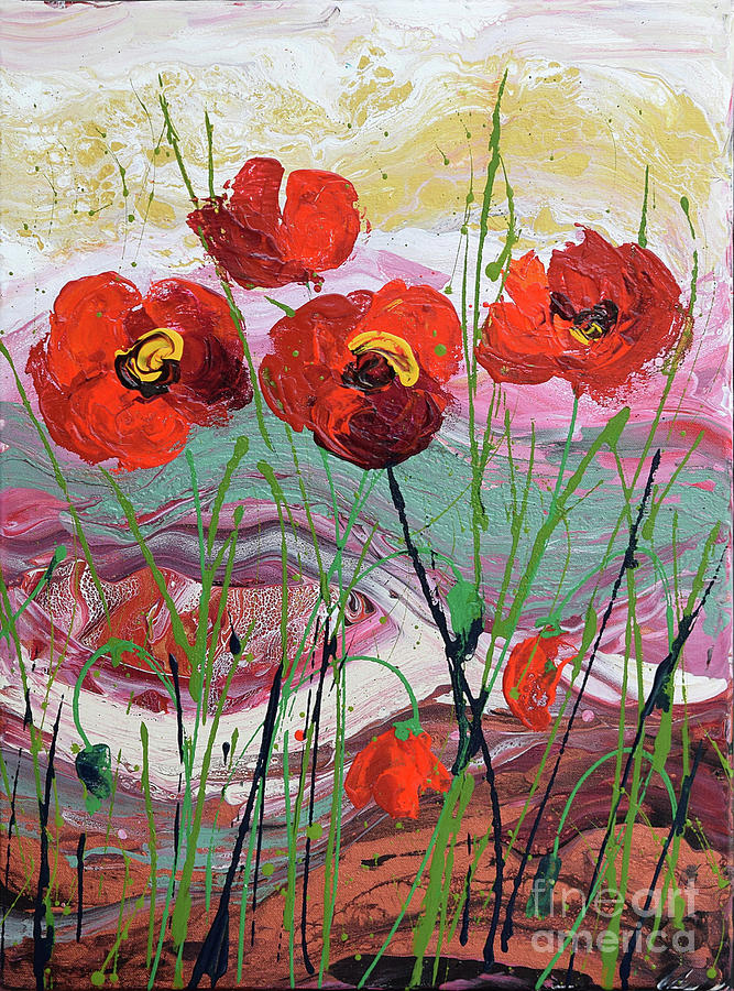 Wild Poppies - 3 Painting by Jyotika Shroff
