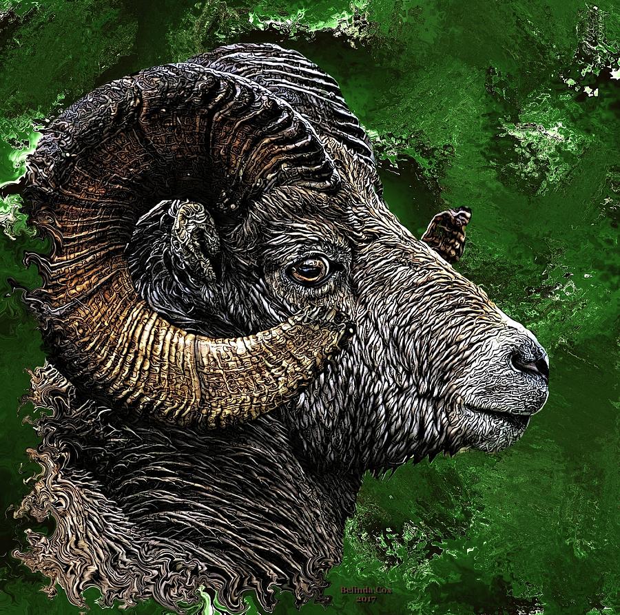 Wild Ram Digital Art by Artful Oasis