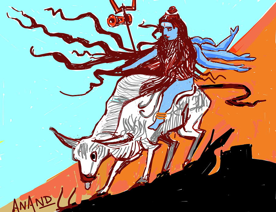 Wild Ride Of Shiva Digital Art by Anand Swaroop Manchiraju