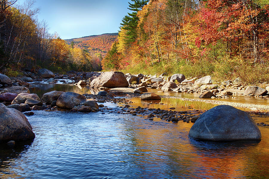 Wild River view of scenic Maine colors Photograph by Jeff Folger