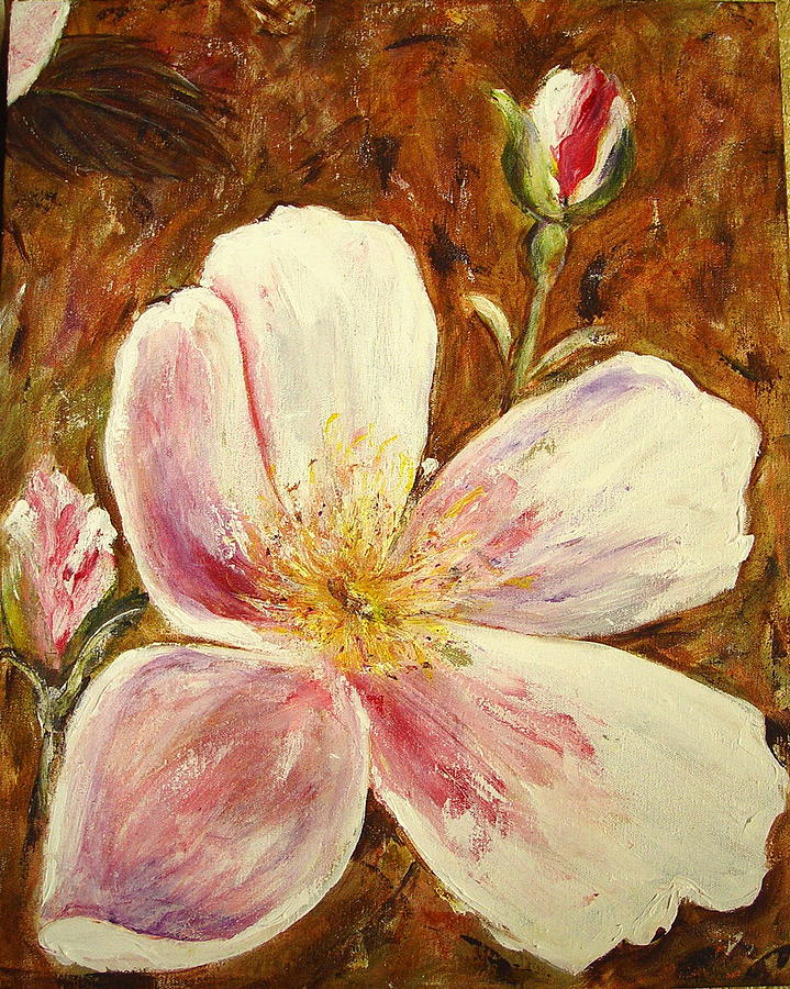 Wild Rose III Painting by Bonnie Peacher