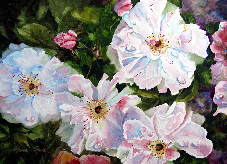 Wild Roses Painting by Karen Stark