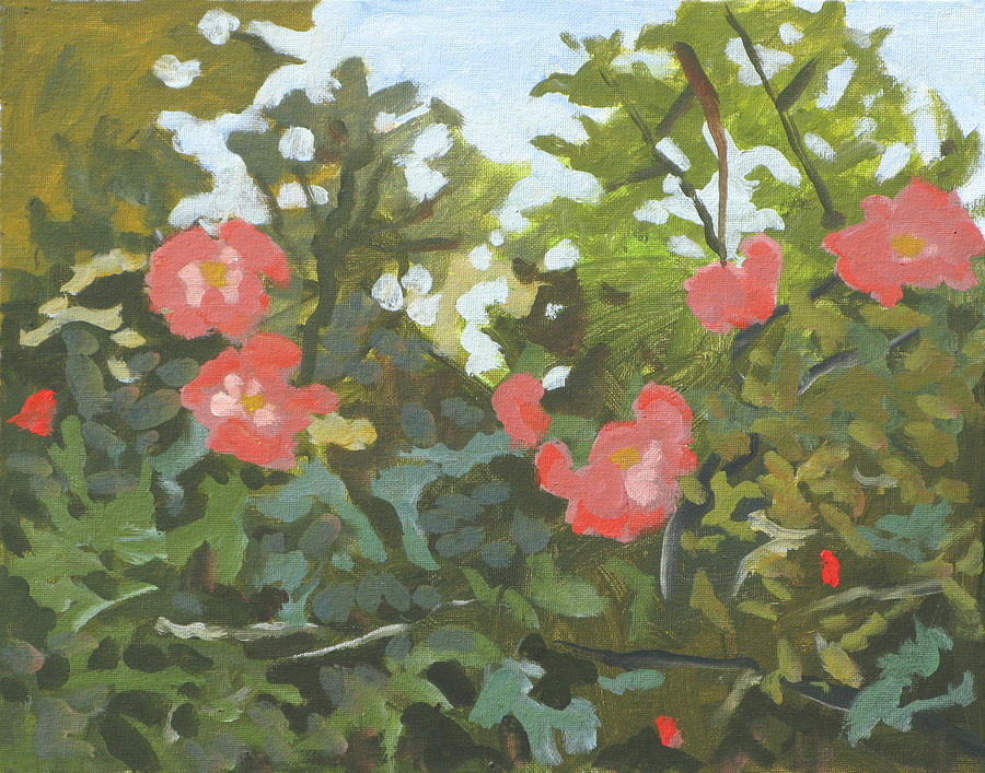 Wild Roses Painting by Robert Bissett