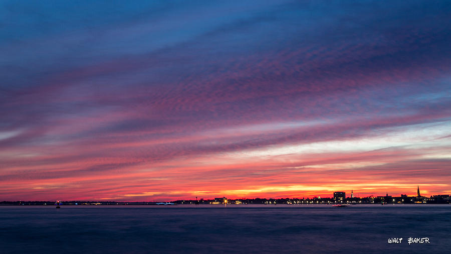 Sunset Photograph - Wild Sky Over Charleston by Walt Baker
