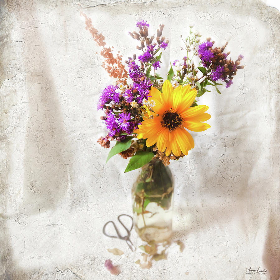 Wild Sunflower and Wildflowers Still Life Photograph by Anna Louise