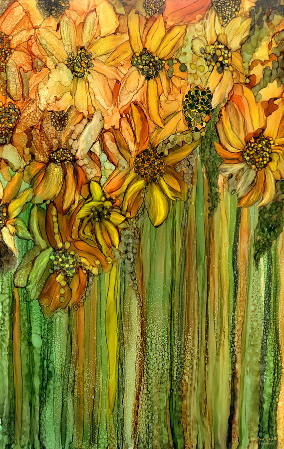 Wild Sunflower Garden Mixed Media by Carol Cavalaris
