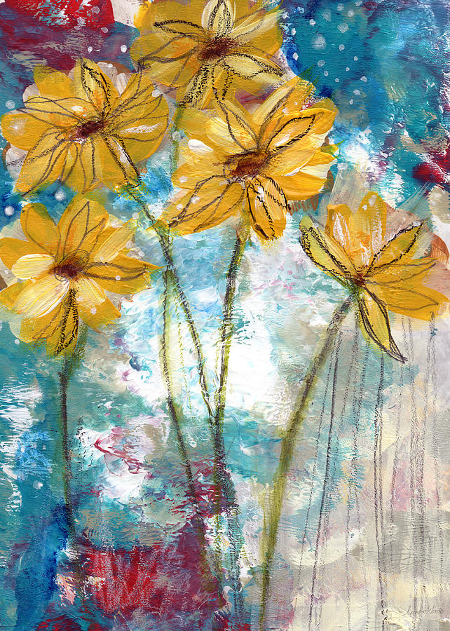 Wild Sunflowers- Art By Linda Woods Painting