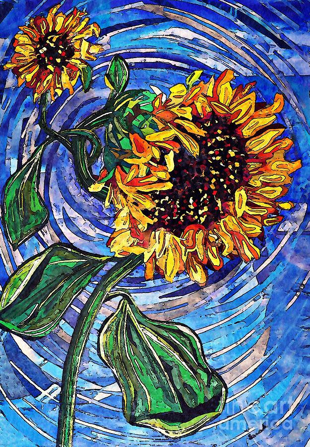 Sunflower Mixed Media - Wild Sunflowers by Sarah Loft