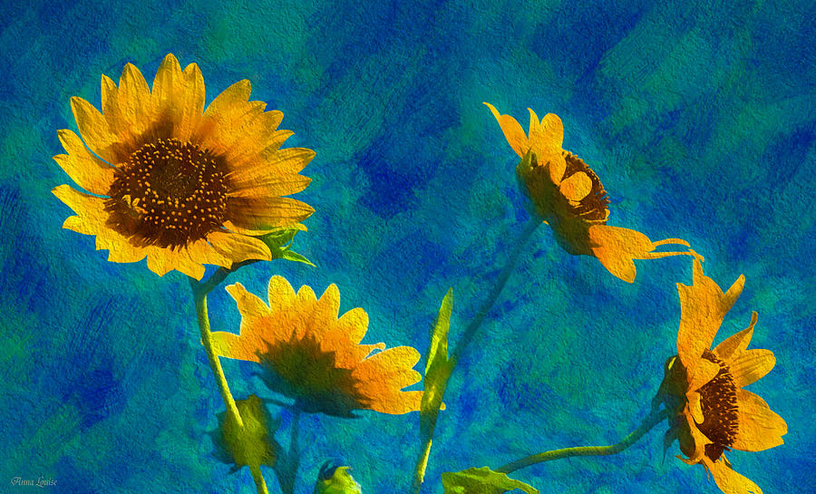 Wild Sunflowers Singing Photograph by Anna Louise