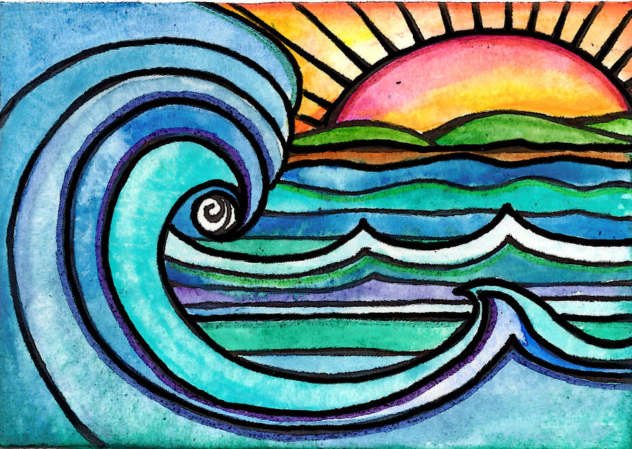 Wild Surf Painting by Robin Mead