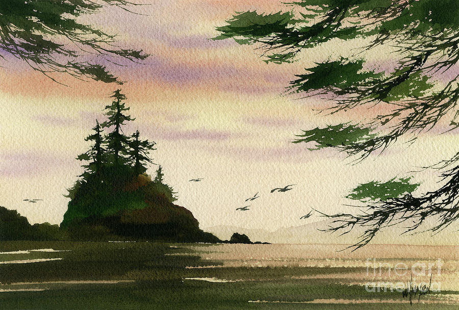 Wild Tideland Sunset Painting by James Williamson