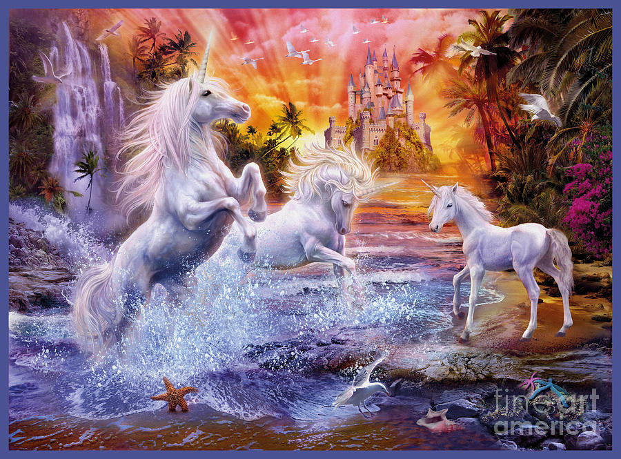 Unicorn Digital Art - Wild Unicorns by MGL Meiklejohn Graphics Licensing