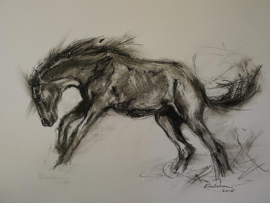 Horse Painting - Bucking by Veronica Coulston