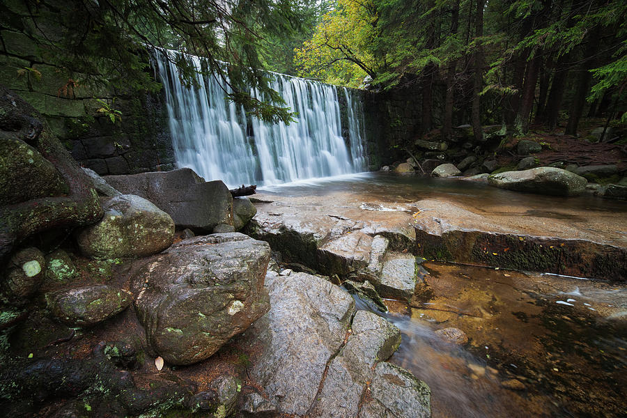 Wild Waterfall in Karkonosze Mountains Photograph by Artur Bogacki