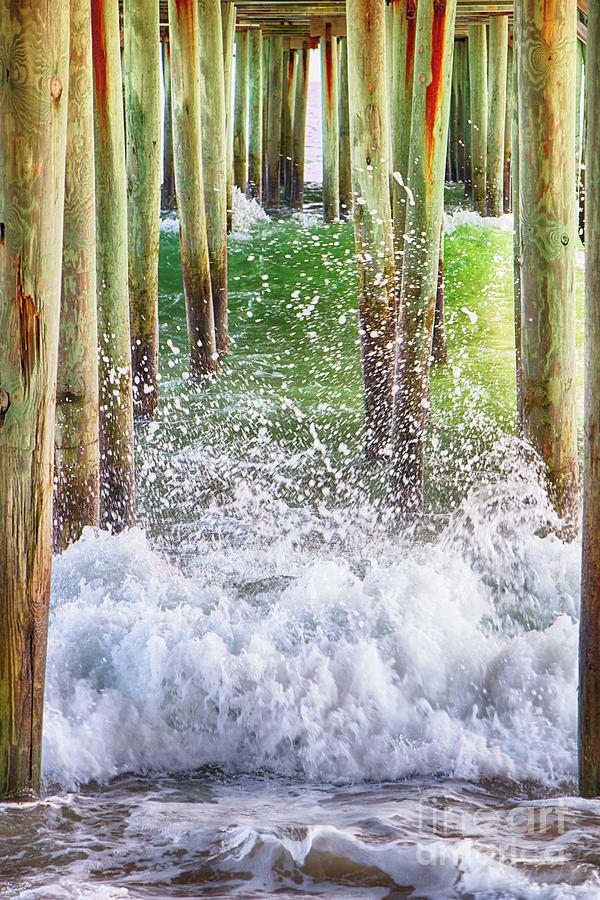 Wild Waves Under the Boardwalk Photograph by Elizabeth Dow