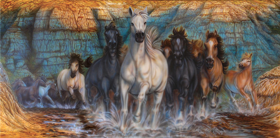 Wild, Wild Horses Painting by Wayne Pruse
