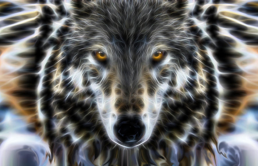 Wild Wolf Spirit Digital Art by Garaga Designs