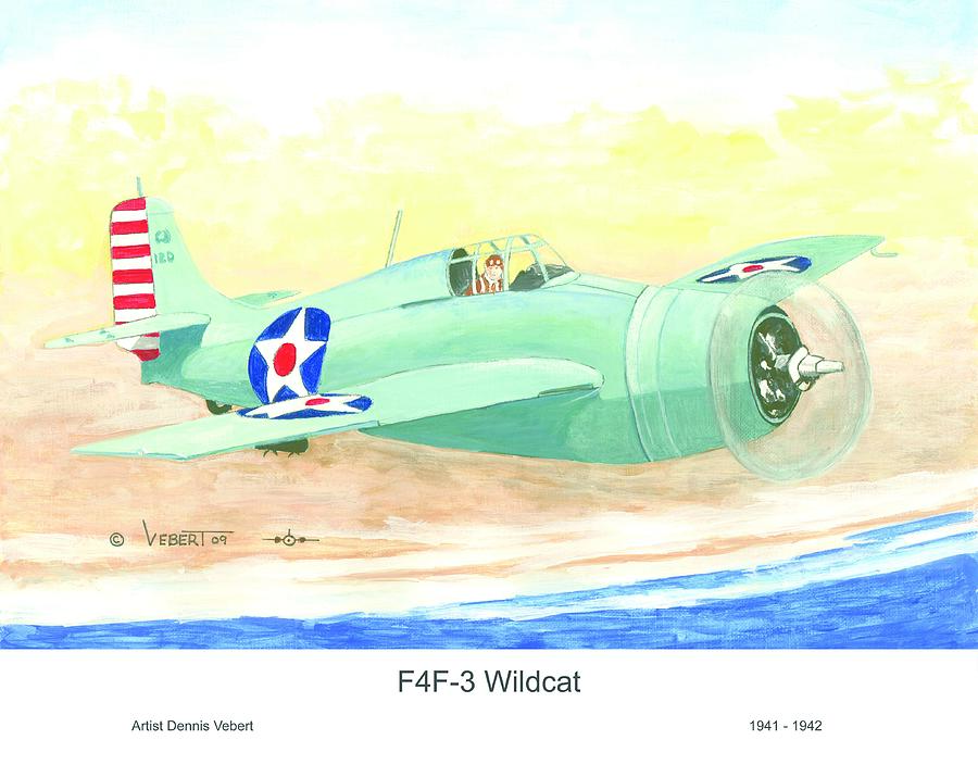 Wildcat Airplane Painting - Wildcat by Dennis Vebert