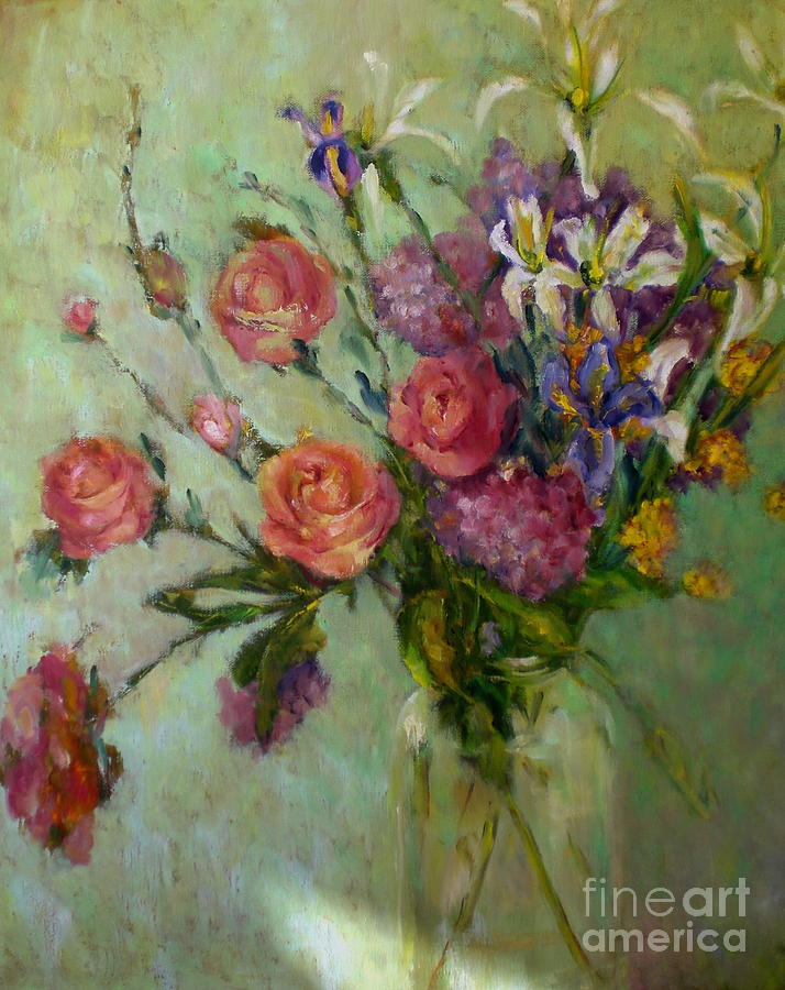 Pink Roses Painting - Wilde Irish Roses                  copyrighted by Kathleen Hoekstra