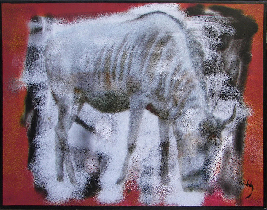 Abstract Painting - Wildebeest by Thomas Tribby