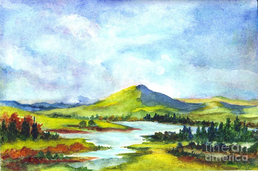 Wilderness Lake in Scotland Painting by Carol Wisniewski