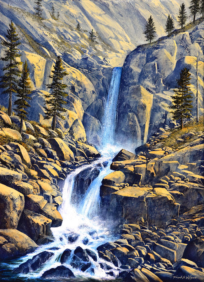 Waterfall Painting - Wilderness Waterfall by Frank Wilson