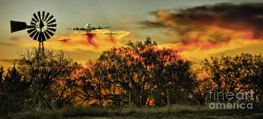Wildfire C-130  Photograph by Robert Frederick