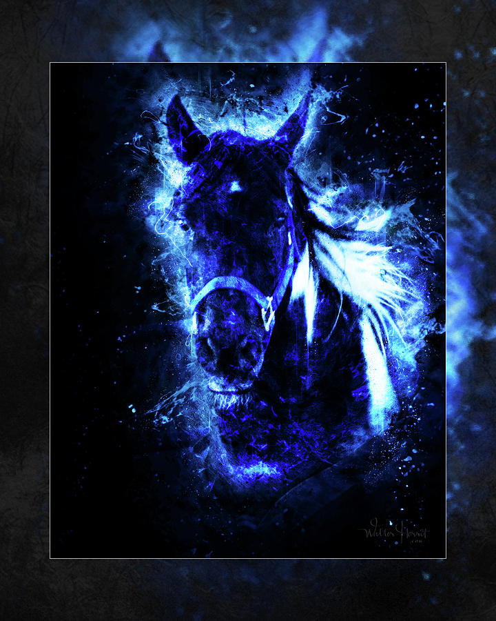 Wildfire Horse of Dreams Blue 1b Digital Art by Walter Herrit