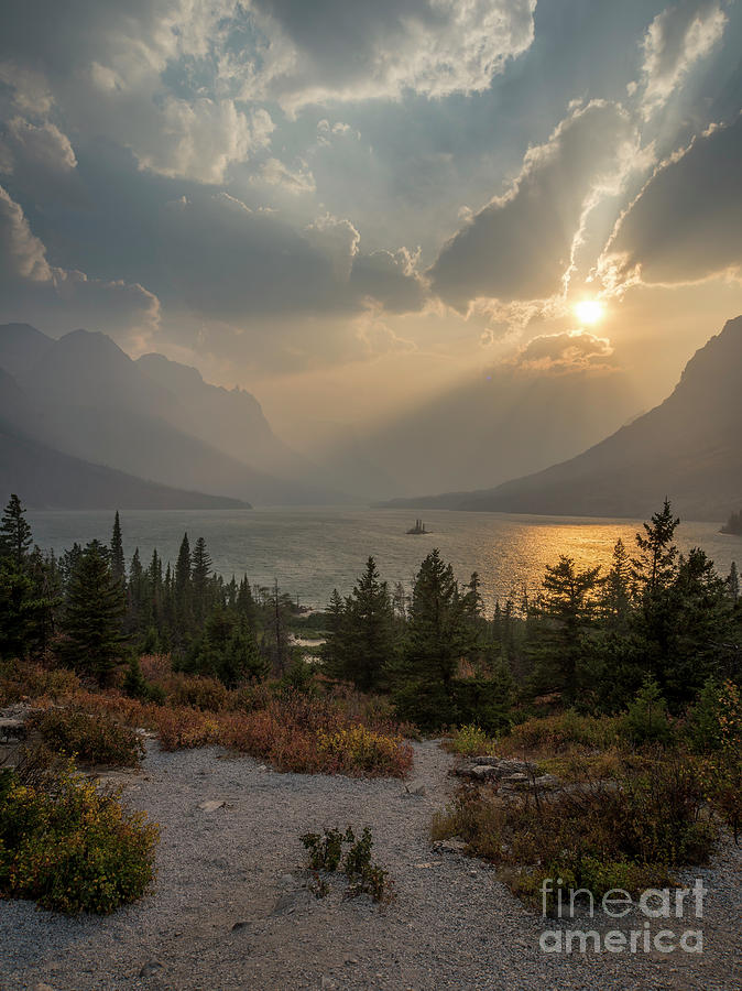 Glacier National Park Photograph - Wildfire Sunset by Twenty Two North Photography