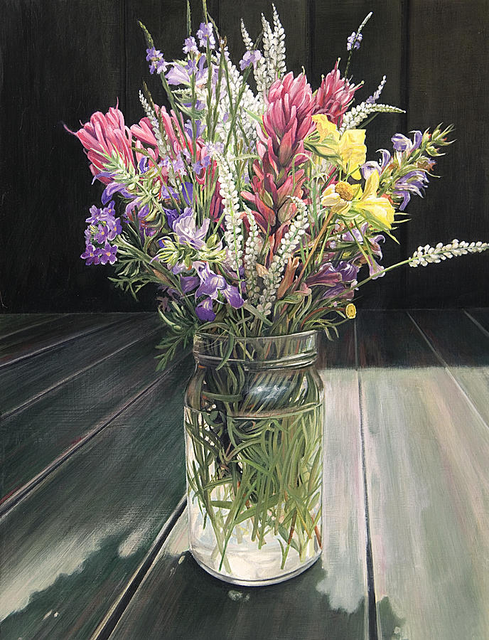 Wildflower Bouquet Three Painting by Rebecca Zook