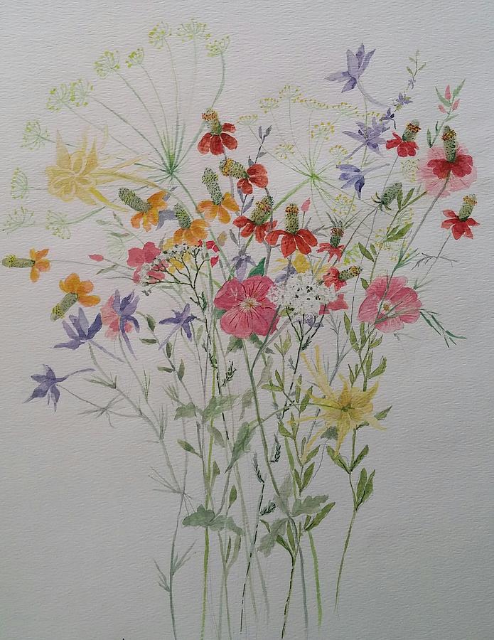 Wildflower Bouquet Drawing The Home Garden