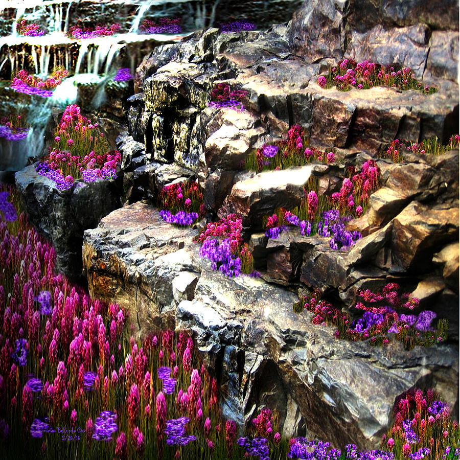 Wildflower Falls Digital Art by Artful Oasis