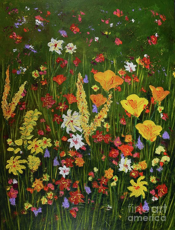 Wildflower Garden Painting by Barrie Stark