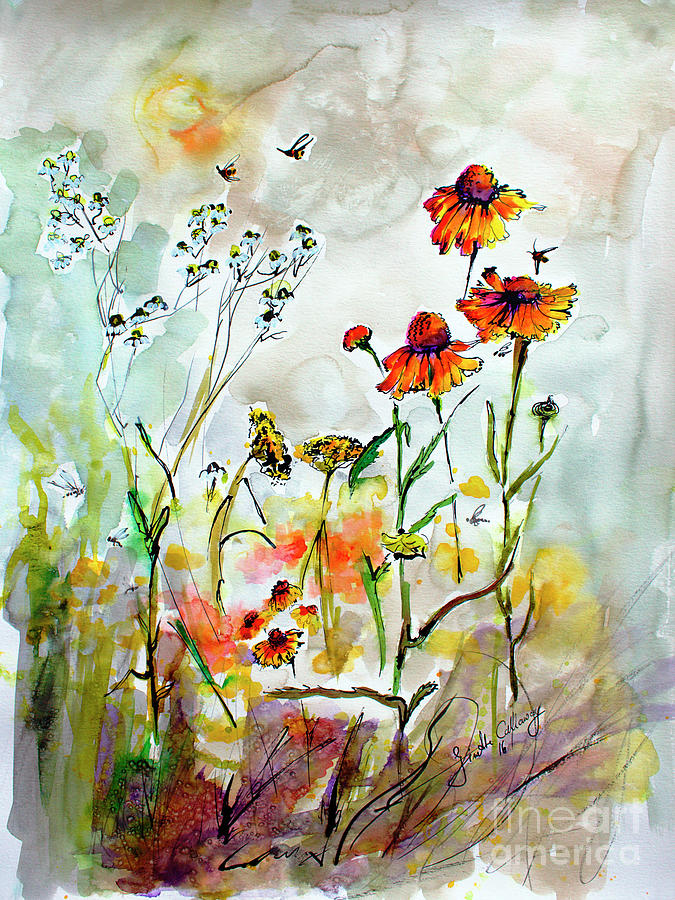 Wildflower Gathering #2 Painting by Ginette Callaway