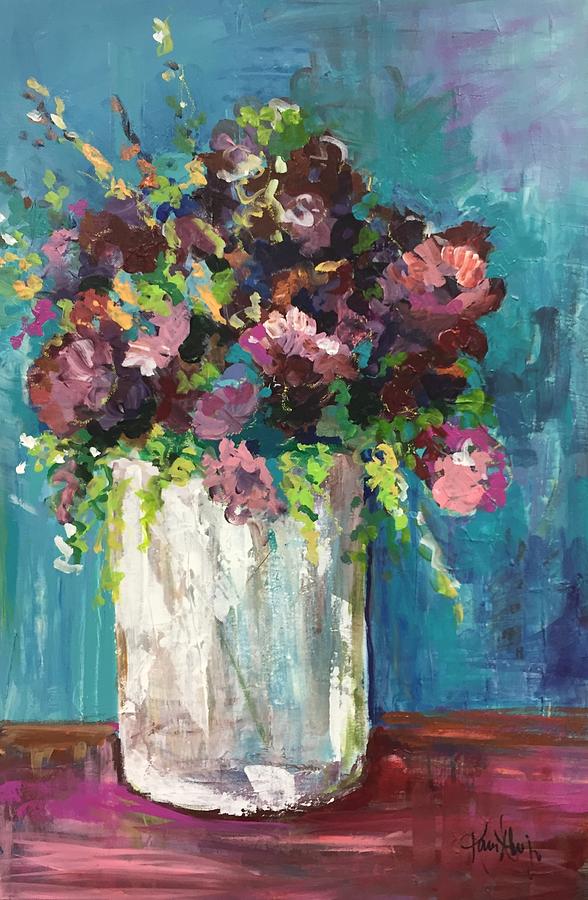 Wildflower Vase Painting by Karen Ahuja