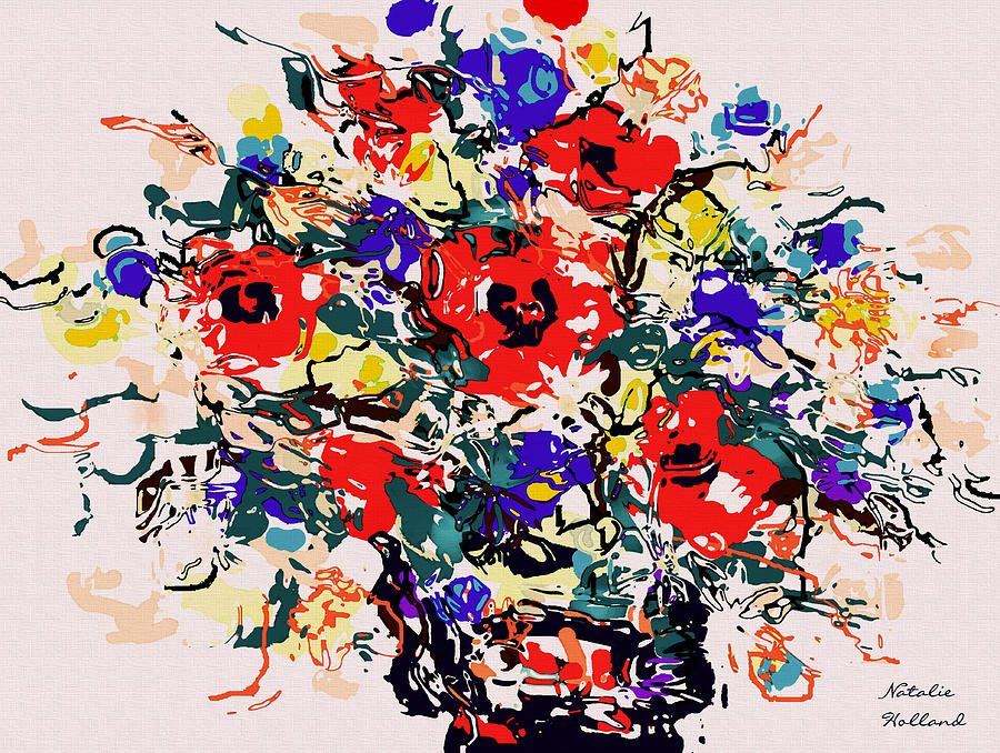 Wildflowers Bouquet Painting by Natalie Holland