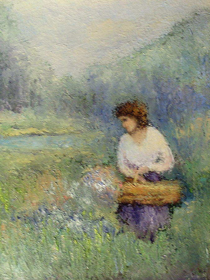 Woman Painting - Wildflowers by Gail Kirtz Woman Painting - Wildflowers by Gail Kirtz