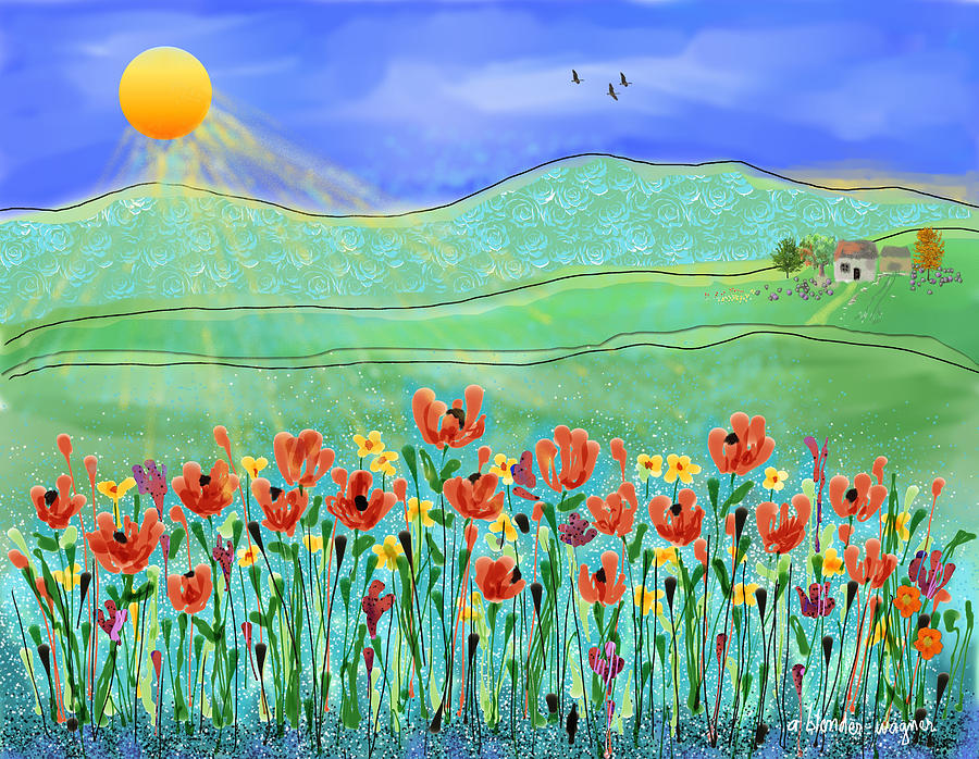 Wildflowers In The Sun Digital Art by Arline Wagner