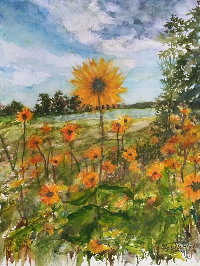 Wildflowers in the White Mountains Painting by Cheryl Wallace
