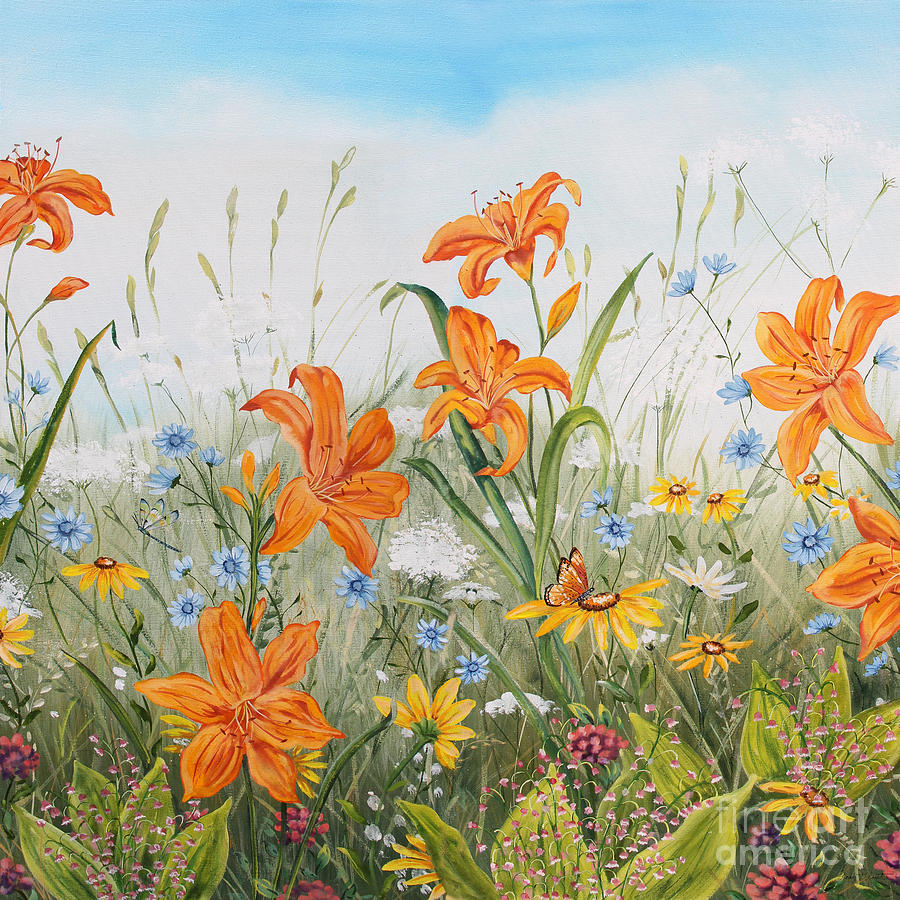 Wildflowers-JP3250 Painting by Jean Plout