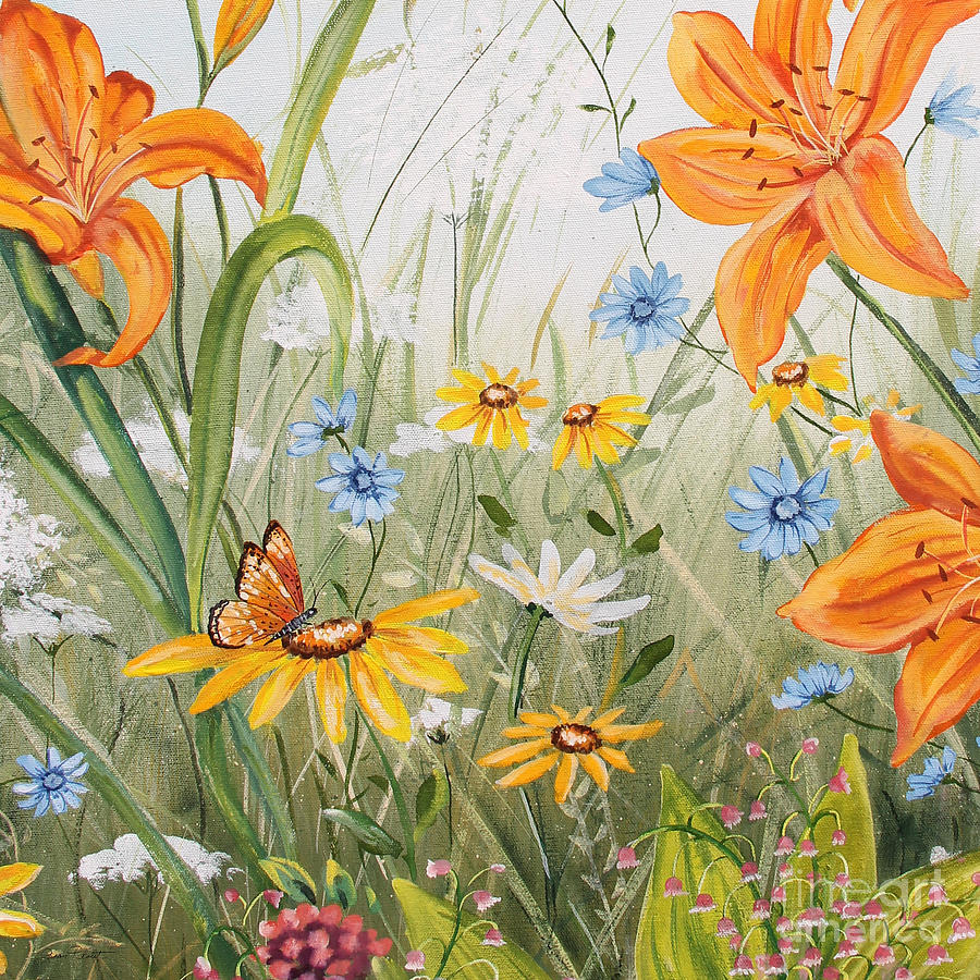 Wildflowers-JP3254 Painting by Jean Plout