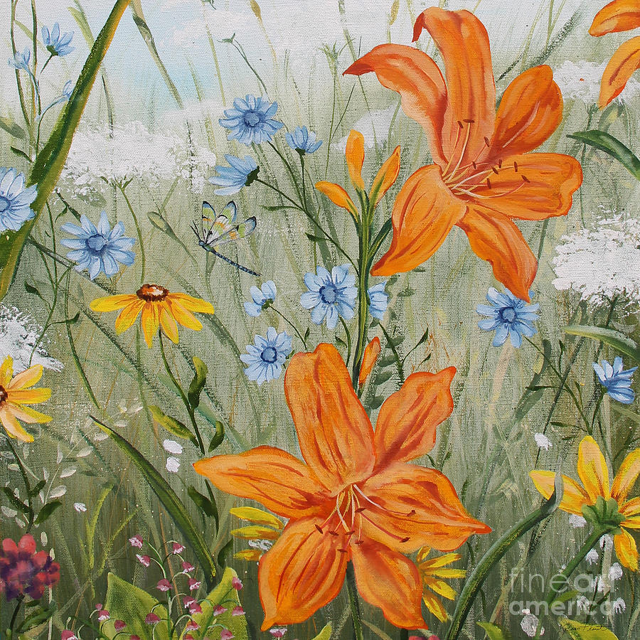 Nature Painting - Wildflowers-JP3255 by Jean Plout