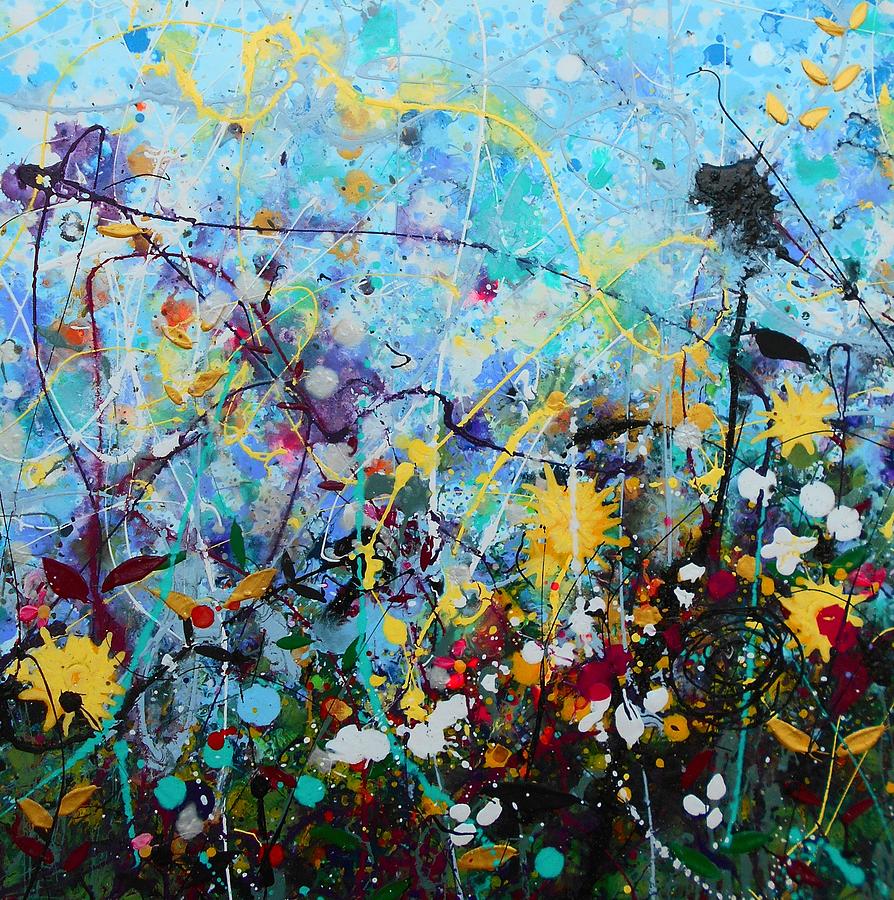 Wildflowers panel 2 Painting by Angie Wright