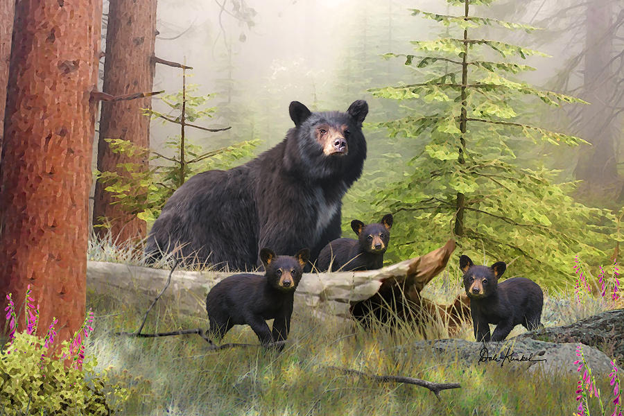 Wildlife Art - Black Bear Painting by Dale Kunkel Art