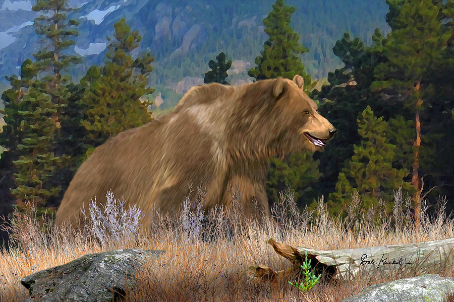 Wildlife Art - Grizzly Bear Painting by Dale Kunkel Art