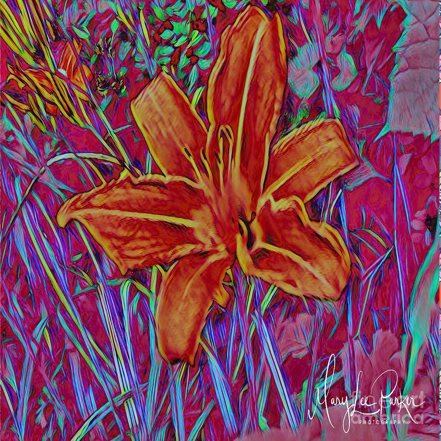WildTiger Lily  Mixed Media by MaryLee Parker