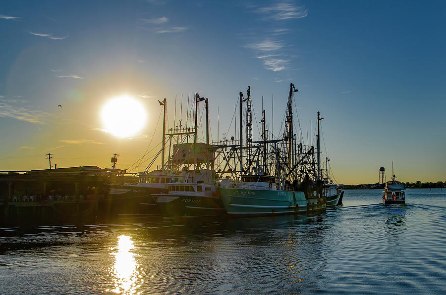 Wildwood Crest Fishing Boats at Sunrise Photograph by Bill Cannon