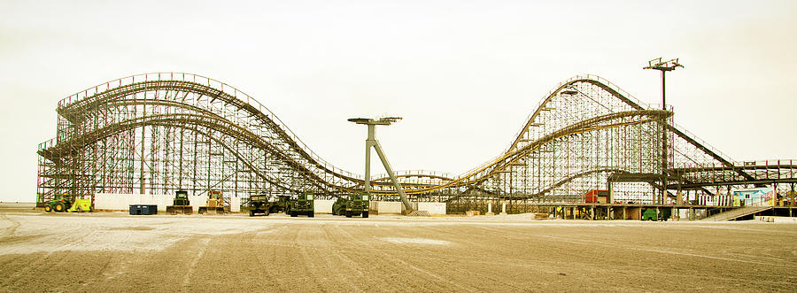 Wildwood Roller Coaster Panorama Photograph by Bill Cannon