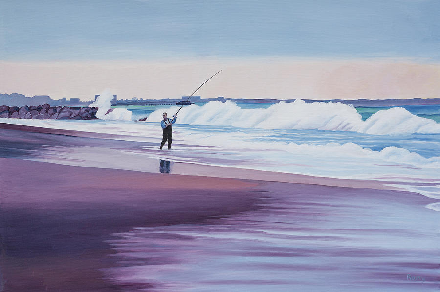 Santa Monica Painting - Will Rogers Beach by Romy Muirhead