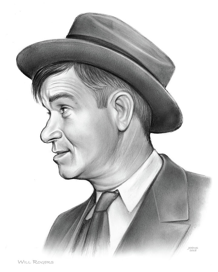Will Rogers Drawing by Greg Joens